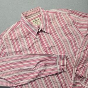 Polo Jeans Co Ralph Lauren Mens XL Pink Striped Long Sleeve Button Down Shirt